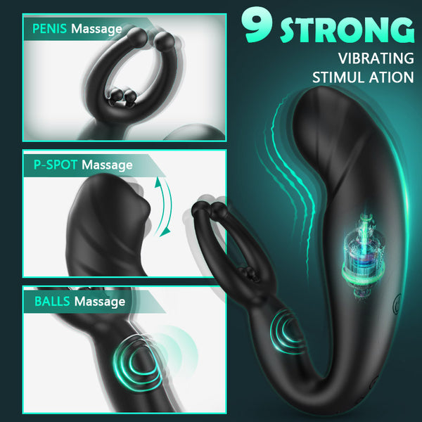 Futurlio - Bead Massage P-spot 9 Vibrating Prostate Massager with Remote Control