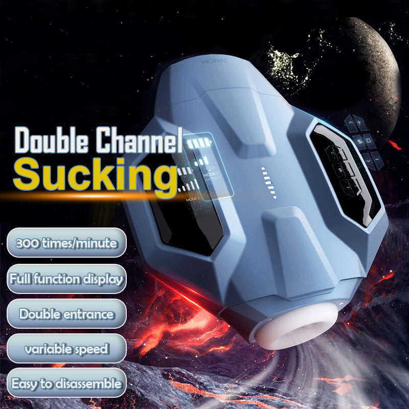 Futurlio  Double-sided insertion Galaxy Battleship men's retractable suction heating masturbation device