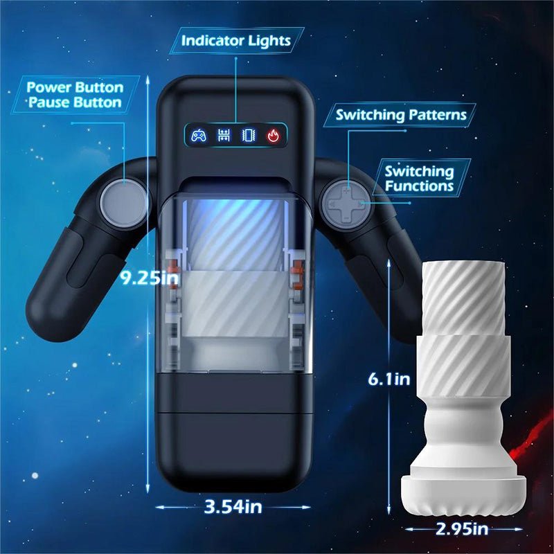 Futurlio - 10-Frequency Thrusting 10-Frequency Vibration Self-Heating Male Aircraft Cup - Futurlio