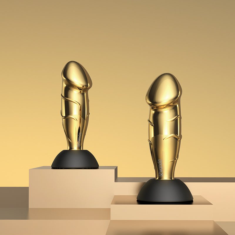 Futurlio - Drunken King Kong Gilded Prostate Massager Masturbation Stick Anal Plug - Futurlio