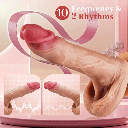 futurlio - 10 Telescopic Swinging Vibrator App Control Dildo 6.41 IN with Suction Cup