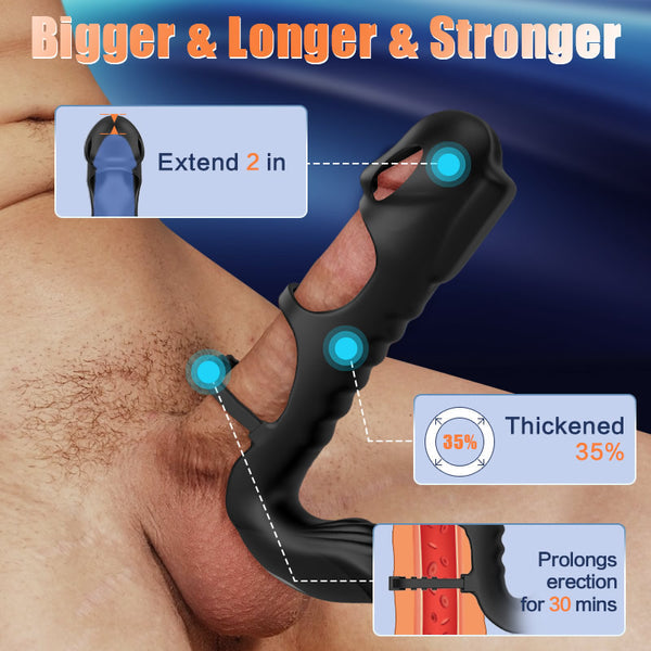 Futurlio - Dual Motor 7 Vibrating Penis Sleeve and Vibrator 2-in-1 Adult Toy