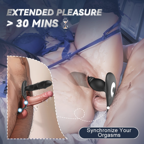 Futurlio Glans 12 Thrusting & 3 Vibrating Cock Rings Prostate Massager