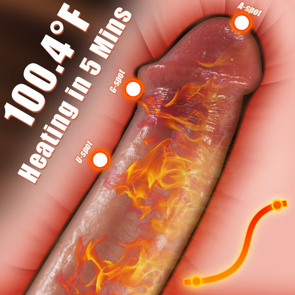 futurlio - Bloodshot 3 Thrusting Swinging 9 Vibrating Heating Dildo for G & P-spot 8.66 Inches