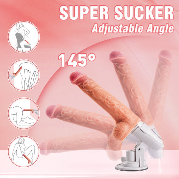 Futurlio Multi-angles 8 Thrusting Rotating Vibrating Heating Remote Control Dildo Machine 11 Inch