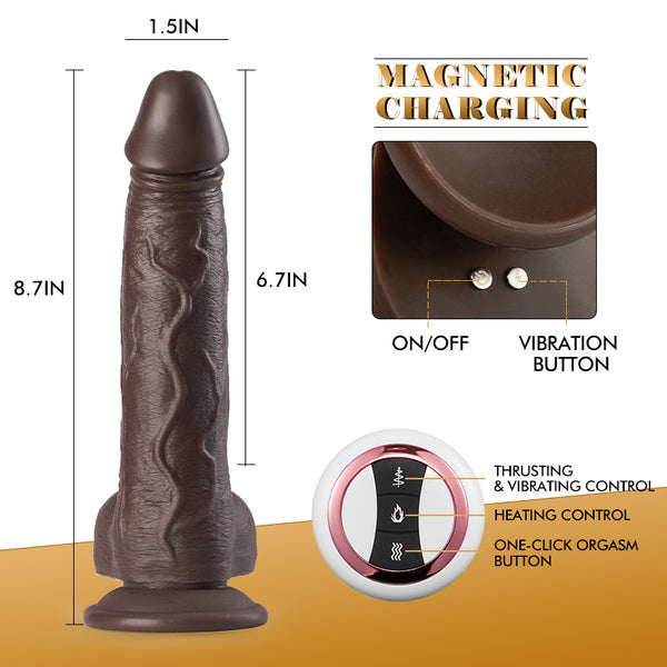 futurlio 6 thrust 10 vibrating swivel realistic dildo 8.7 inch with suction cup