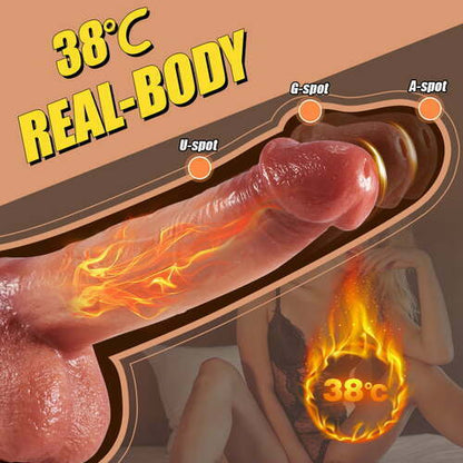 Futurlio Vibrating Tongue Licking 3 Thrusting & Swinging Heating 8.67 Inch Realistic Dildo