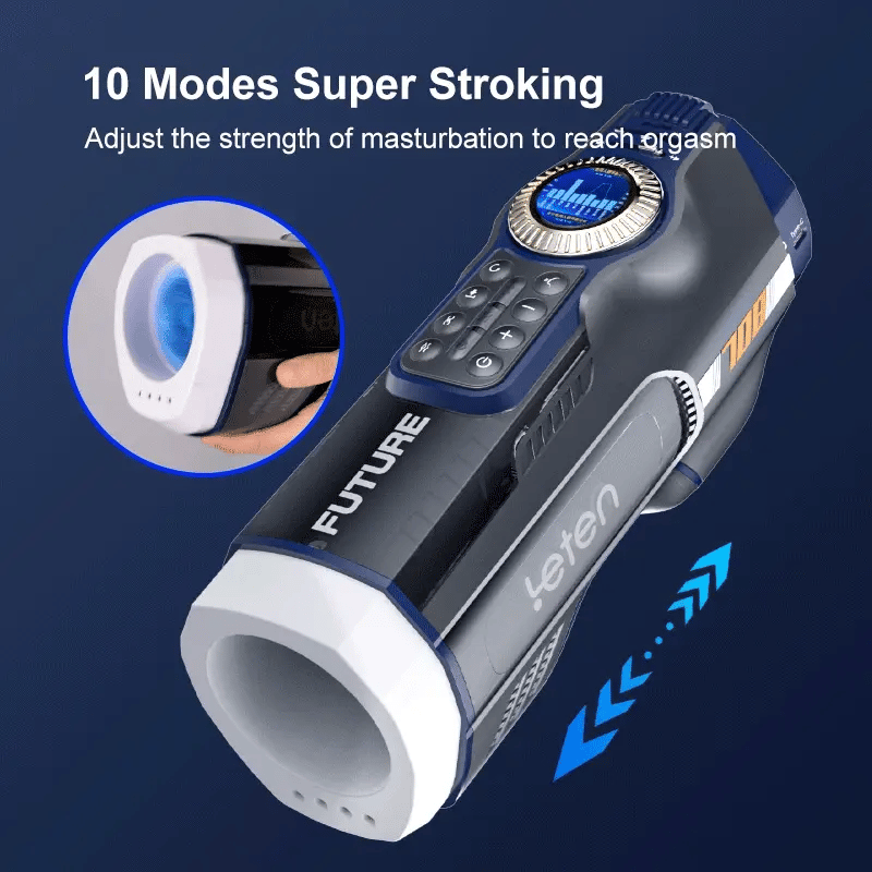 Futurlio & Leten - 708 III Double-Liner, 10-Frequency Heating, Type-C Charging Male Masturbator with Sound: Experience Advanced Multi-Function Interaction