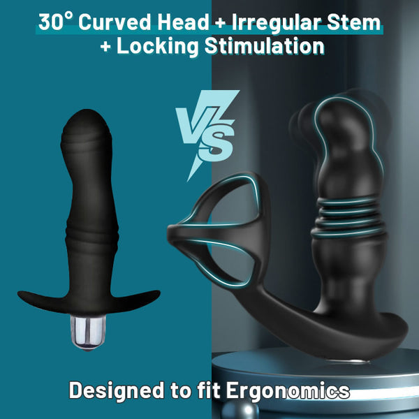Futurlio 2 in 1 3 thrust 7 vibrating anal massager with penis ring prostate massager