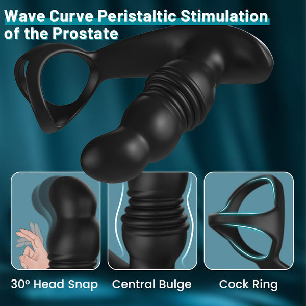 Futurlio 2 in 1 3 thrust 7 vibrating anal massager with penis ring prostate massager