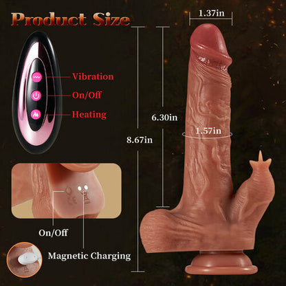 Futurlio Vibrating Tongue Licking 3 Thrusting & Swinging Heating 8.67 Inch Realistic Dildo