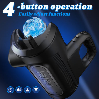 Futurlio & Leten - King Cannon: Men's Pleasure Device - Peak Thrust Speed of 700/minute, 12CM Extension, and Dual Interchangeable Sleeves