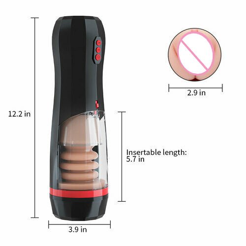 Futurlio - 10-Frequency Vibrating and 5-Frequency Telescopic Male Masturbator - Futurlio