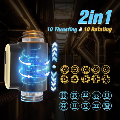 Futurlio - 6.2'' Full-length Automatic Thrusting Rotating Male Masturbator - Futurlio