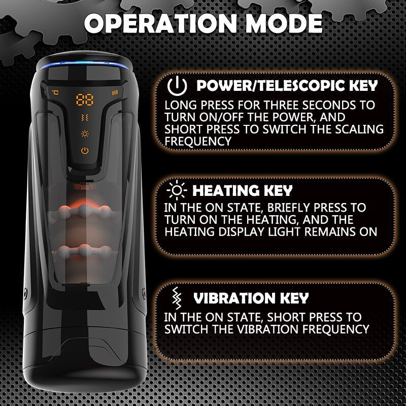 Futurlio - Automatic Man Masturbator Telescopic Vibrator Masturbation Man Vaginas Blowjobs Pussy Sex Machine For Man - Futurlio