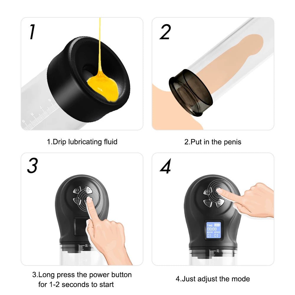 Futurlio - Men's Masturbation Cup Exerciser LCD Negative Pressure Display Increaser - Futurlio