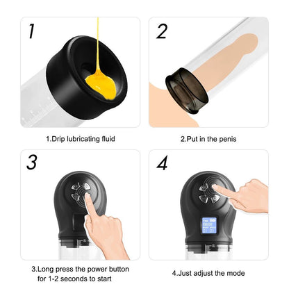 Futurlio - Men's Masturbation Cup Exerciser LCD Negative Pressure Display Increaser - Futurlio