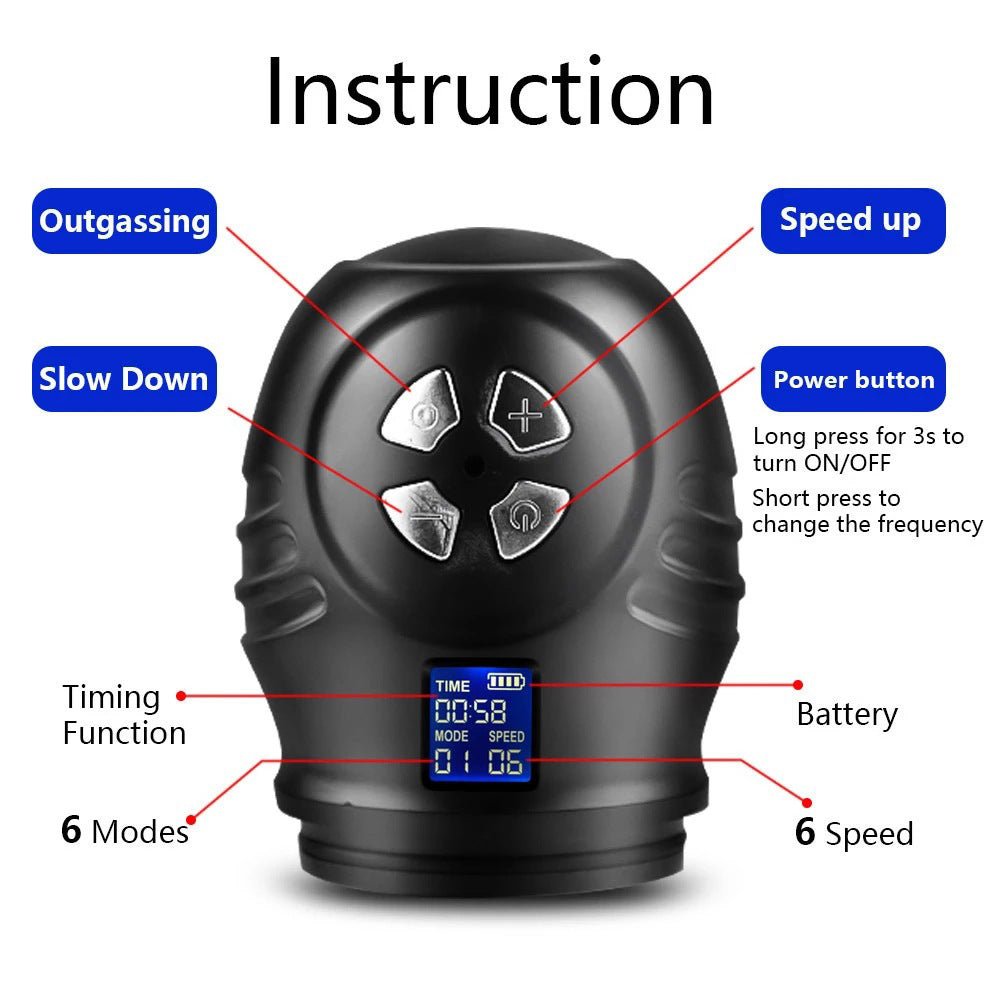 Futurlio - Men's Masturbation Cup Exerciser LCD Negative Pressure Display Increaser - Futurlio