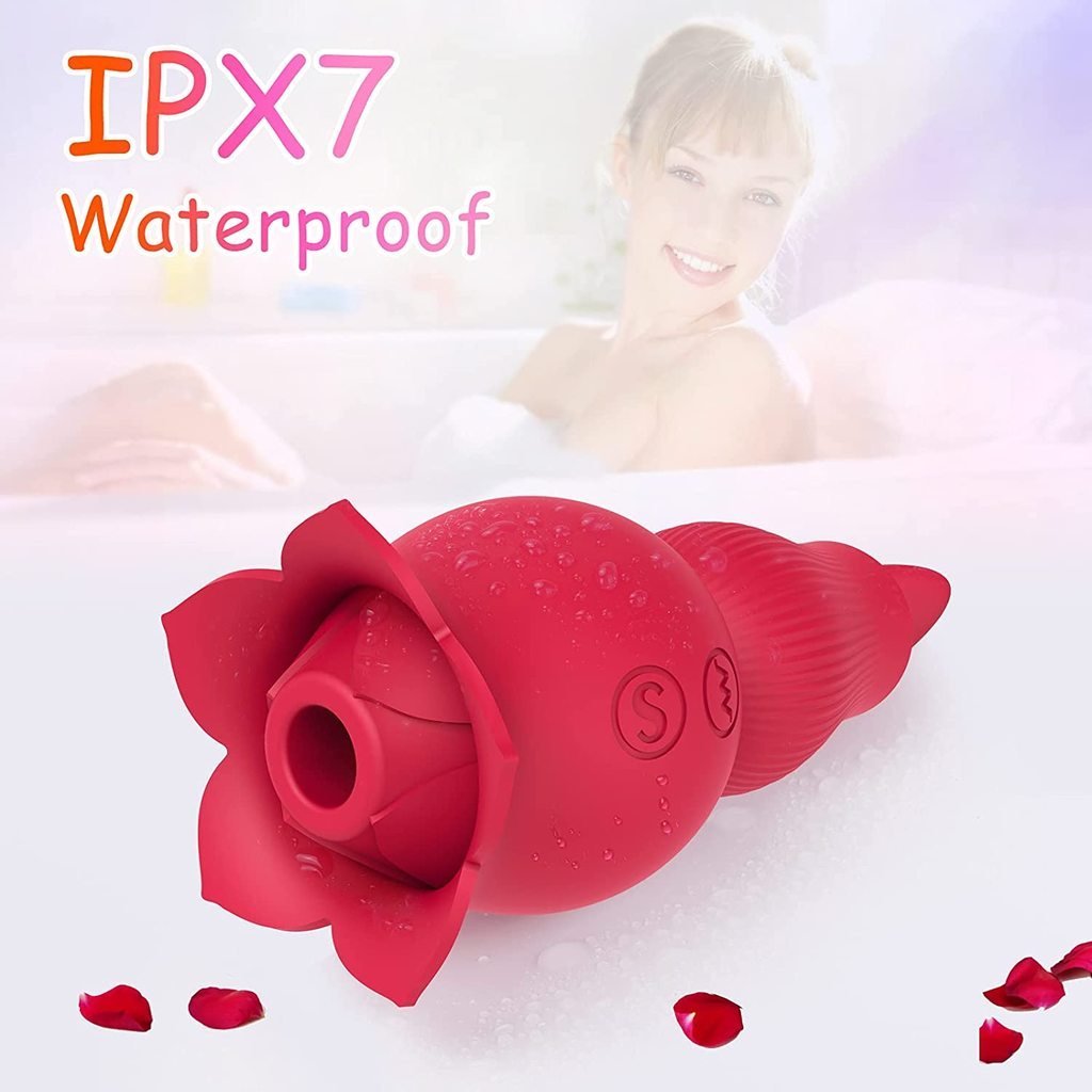 Futurlio - Rose Sucking and Tongue Vibrator 2 in 1 Rose Toy - Futurlio