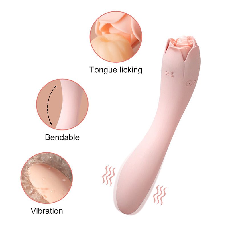Futurlio - Rose Tongue Licking Vibrator - Futurlio