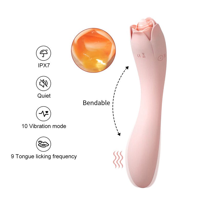 Futurlio - Rose Tongue Licking Vibrator - Futurlio