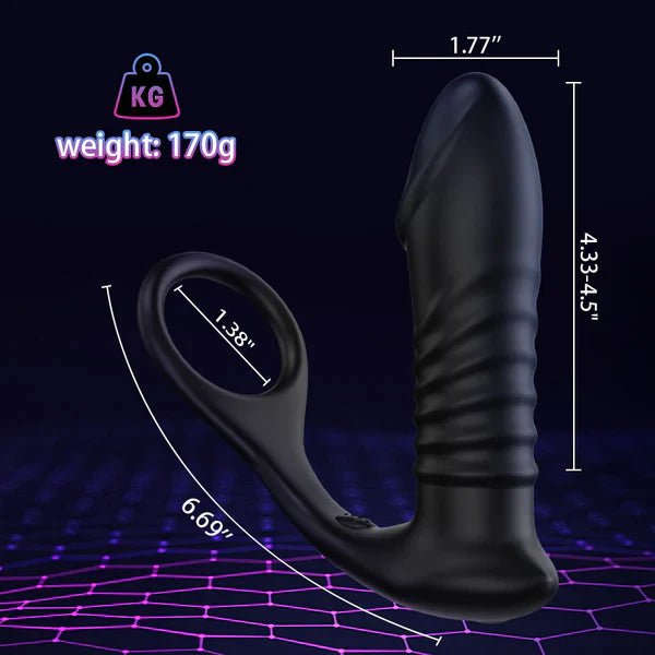 Futurlio - Silicone Remote Control Cock Ring Anal Vibrator - Futurlio