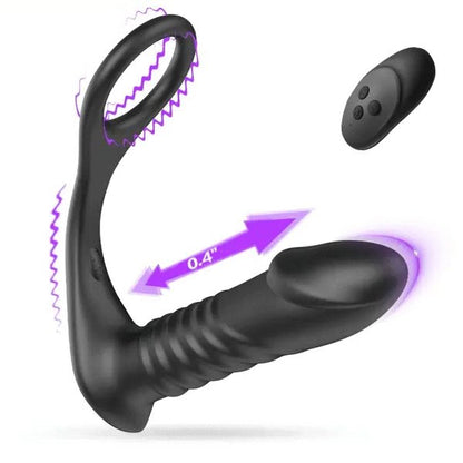 Futurlio - Silicone Remote Control Cock Ring Anal Vibrator - Futurlio