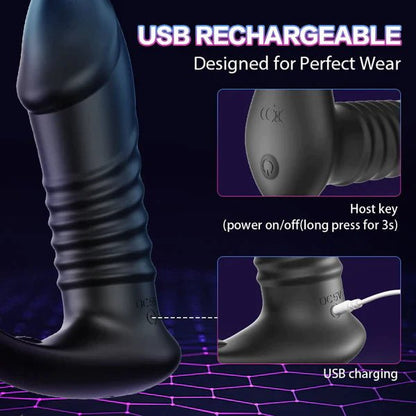 Futurlio - Silicone Remote Control Cock Ring Anal Vibrator - Futurlio